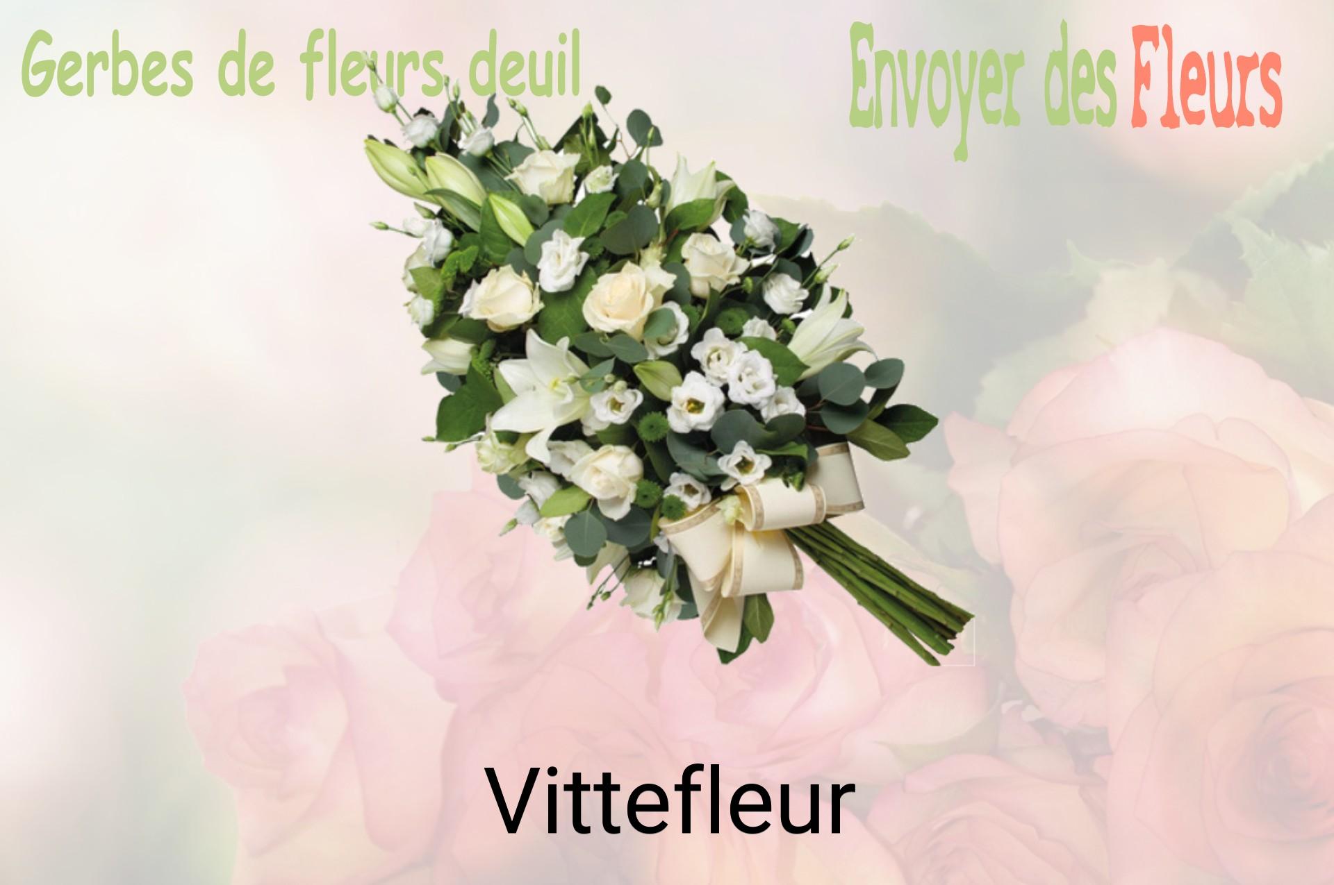 Gerbe de fleurs de deuil livrée à Vittefleur